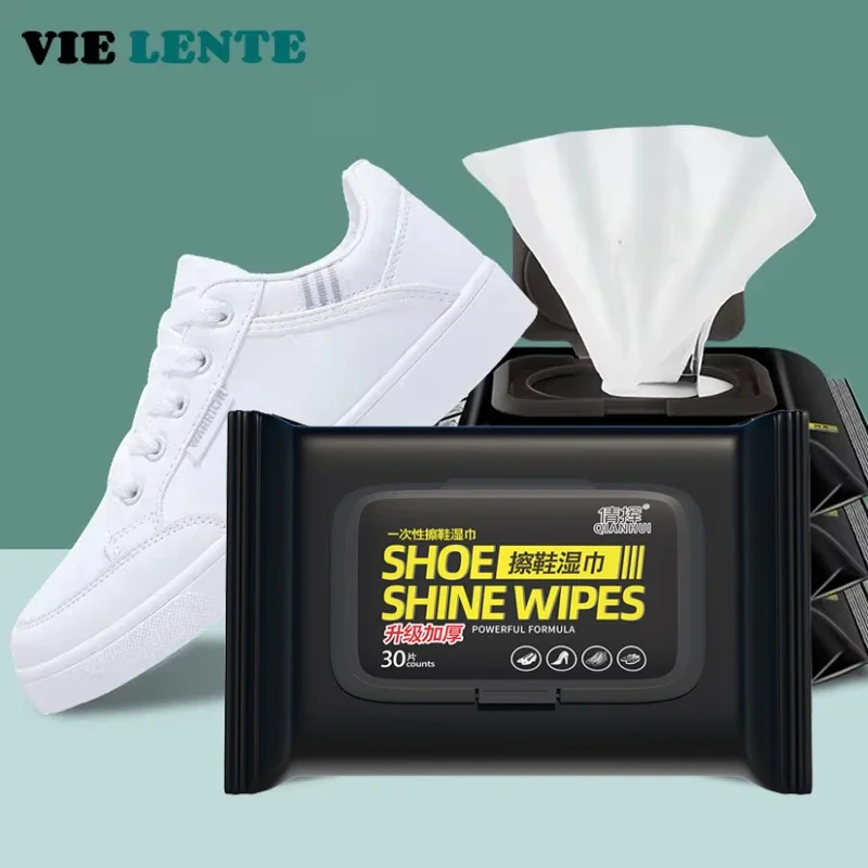 Sneaker Cleaning Kit - 12-60 個使い捨て靴クリーンワイプポータブル白靴クリーニングケアワイプスニーカークリーニングクイックウェットワイプ VIE LENTE