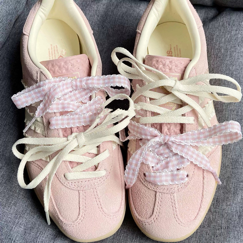 幅1.1cmの平らなフリル付きチェック柄靴ひも、革靴、白いス - Lace Replacement Flat のレビューと価格