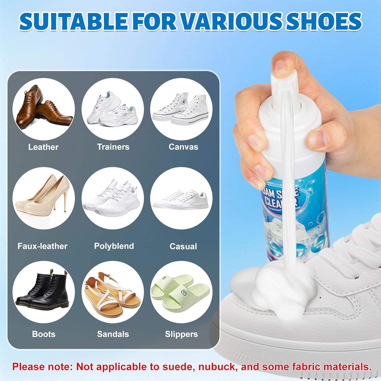 靴用クリーナーフォーム（汚れ落とし）、白い靴用ブラシ付きスニ - Sneaker Cleaning Kit のレビューと価格